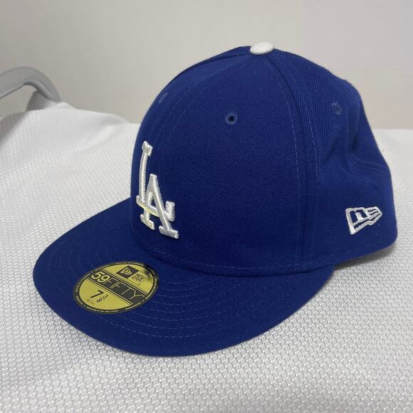 LA Dodgers Baseball Hat New Era 59Fifty Mens 7 3/8 Fitted Blue White MLB Cap NWT - Picture 3 of 7